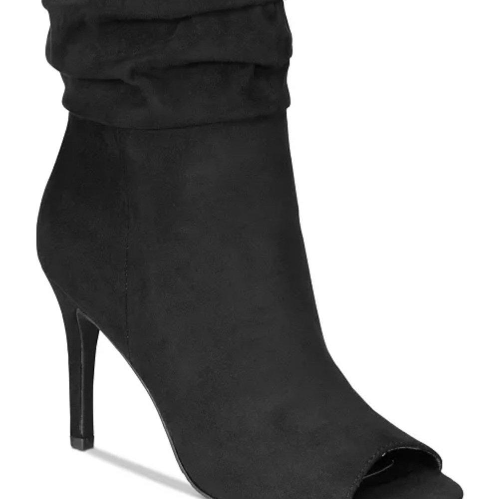 Material Girl Black Suede Heeled Boots